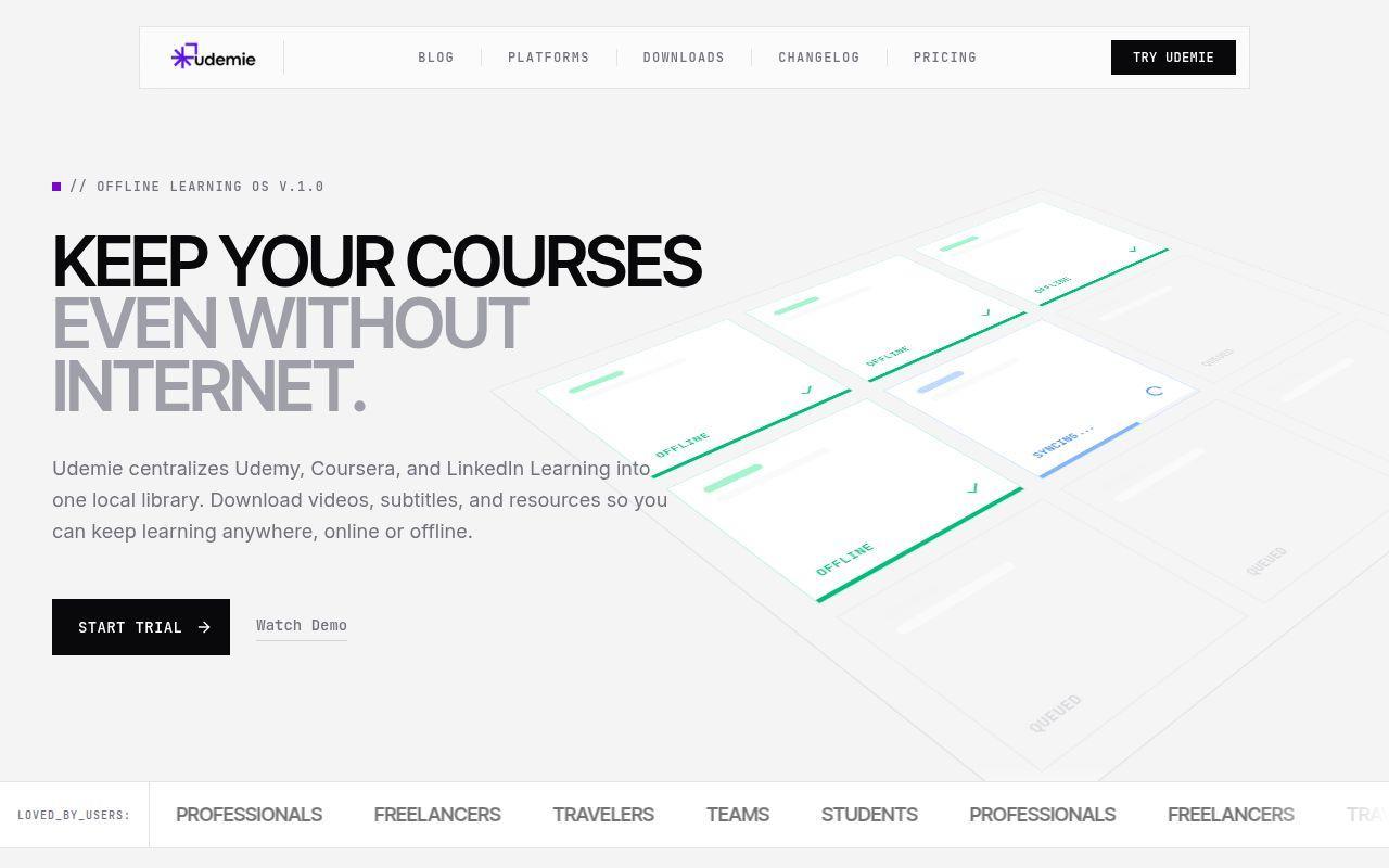 Udemie.study screenshot